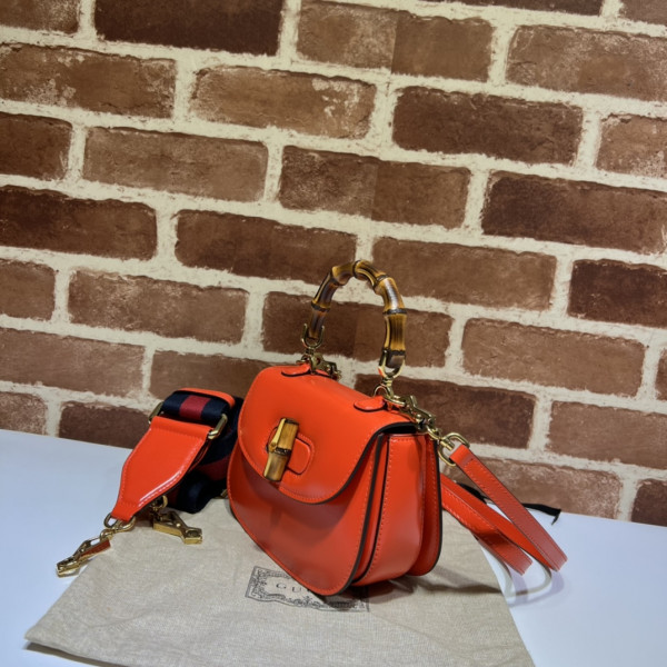 G*u*i mini top handle bag with bamboo