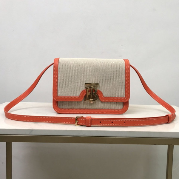 B**rry two-tone canvas and leather tb bag