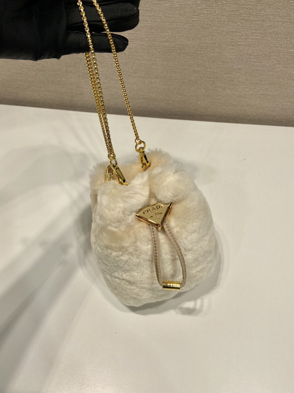 Pra*a  shearling bucket bag