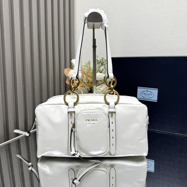 Pra*a dangle medium leather top-handle bag