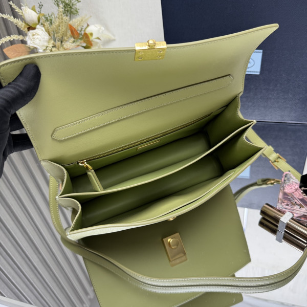 Pra*a soft sound medium leather shoulder bag