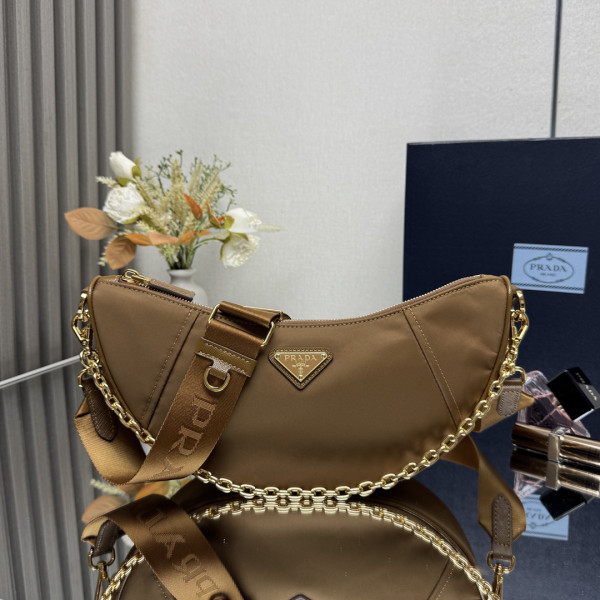 Pra*a demi-lune re-nylon shoulder bag