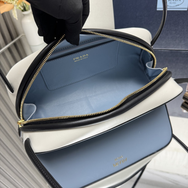 Pra*a swing smooth leather shoulder bag-28*11.5*10cm